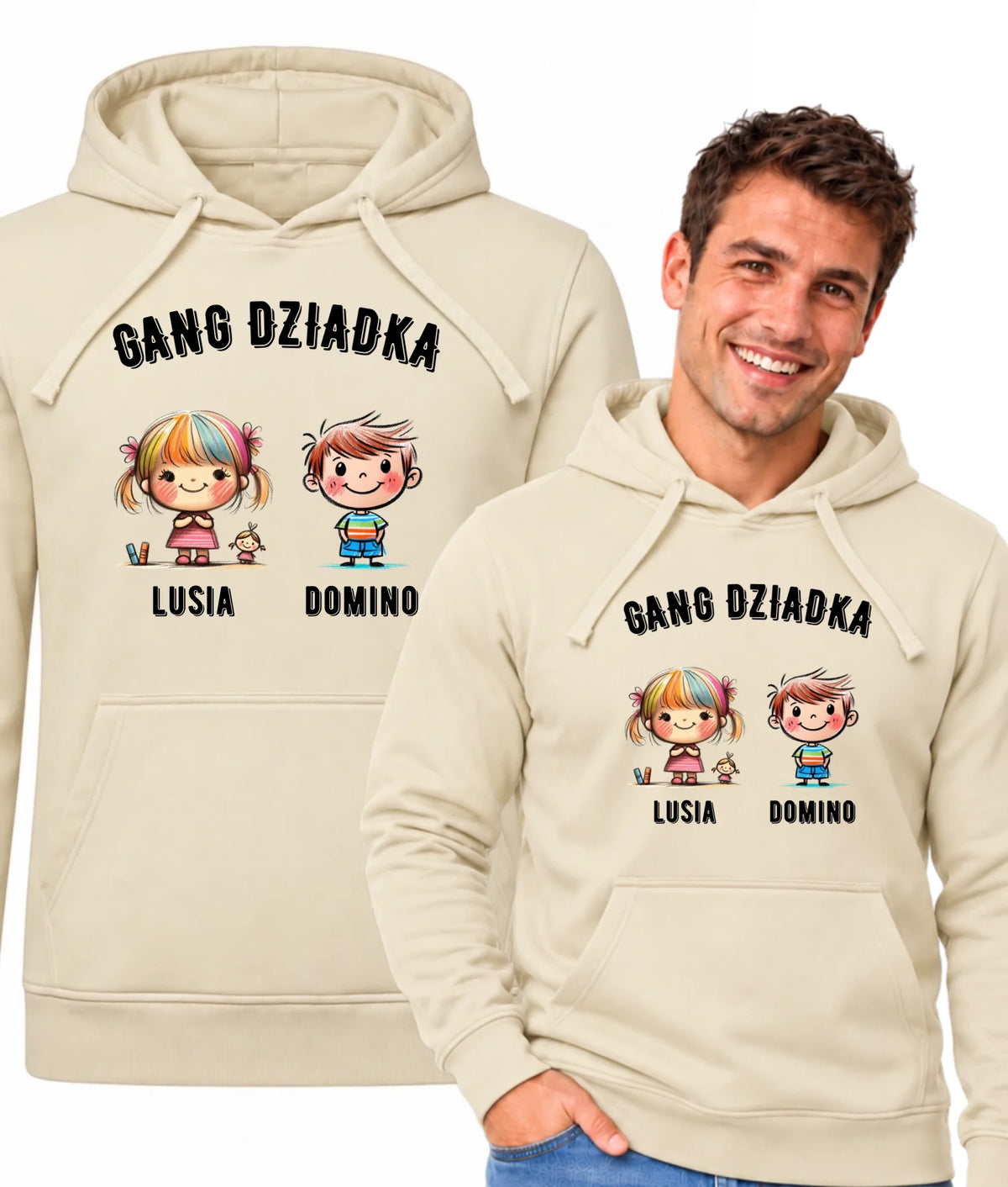 Bluza z kapturem dla dziadka - Gang Dziadka imiona wnuków 2-6 - personalizowana D18