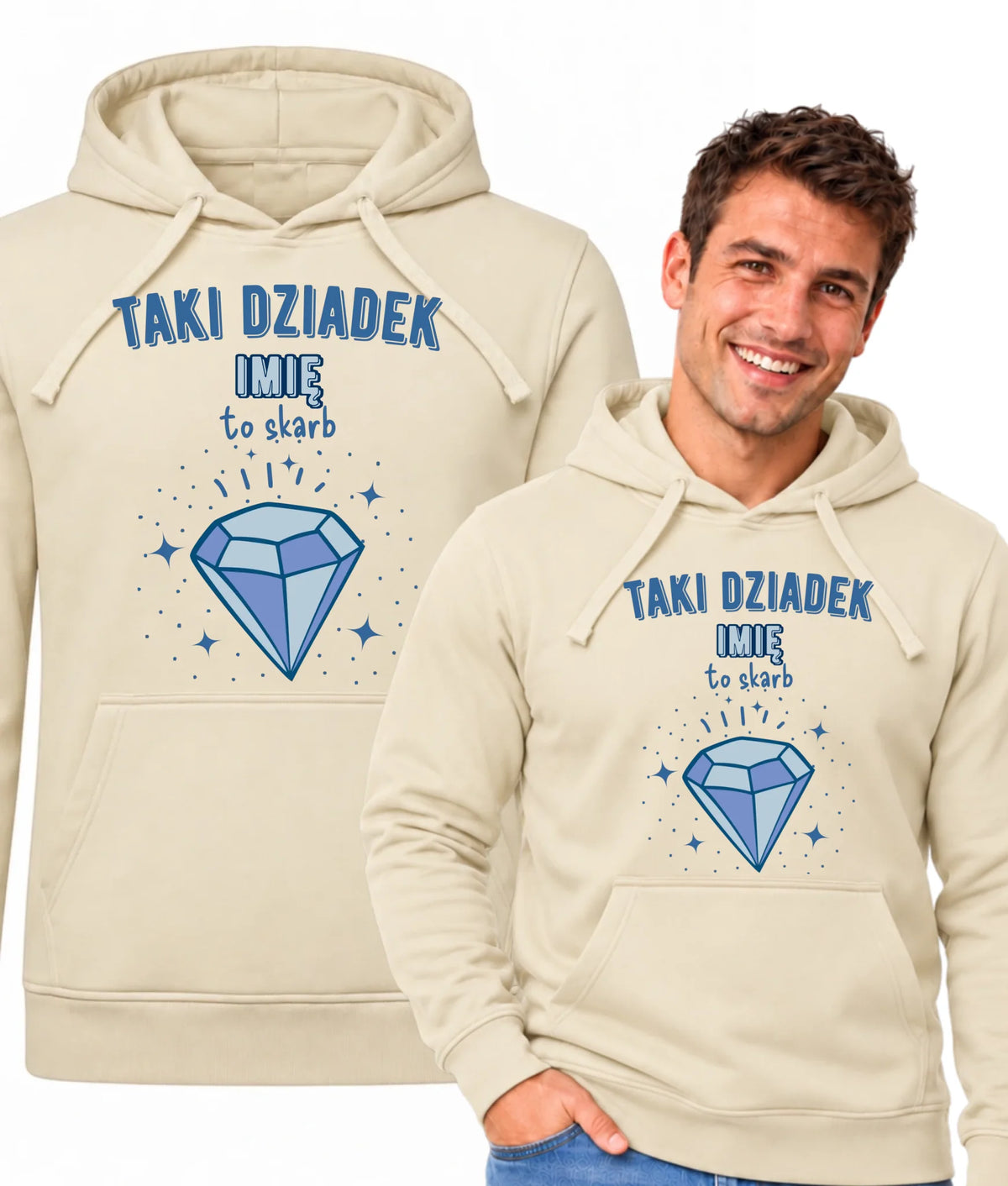 Bluza z kapturem dla dziadka - Taki Dziadek to skarb - personalizowana D06