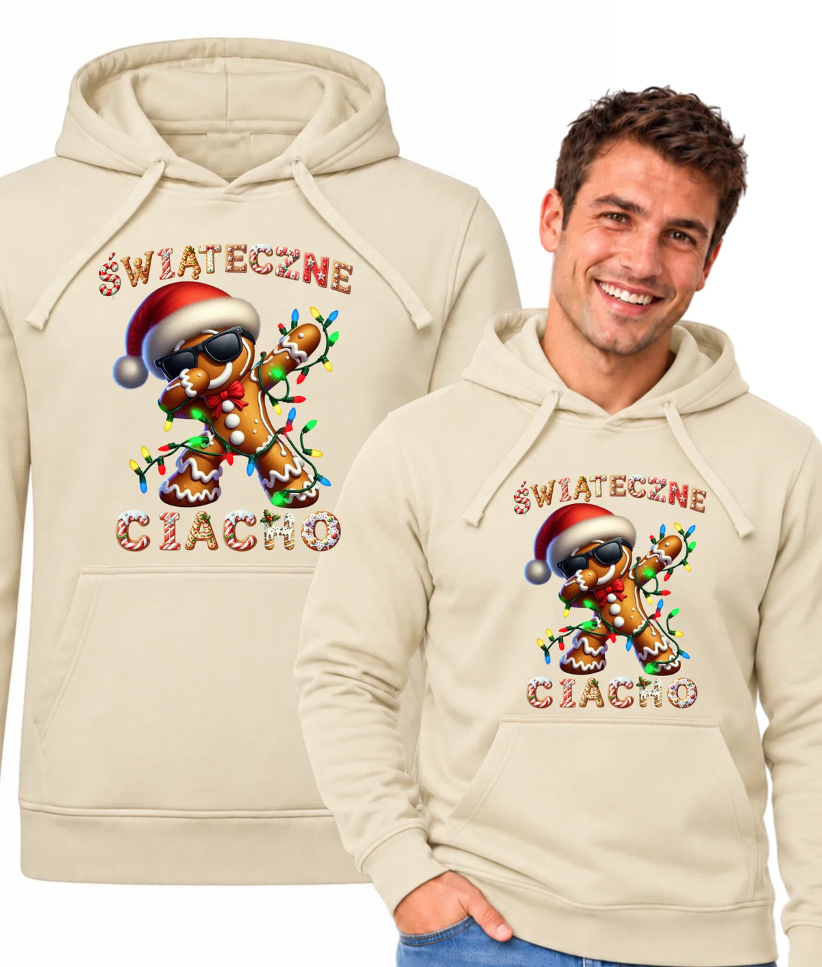 Bluza męska z kapturem świąteczna - Świąteczne Ciacho BN25
