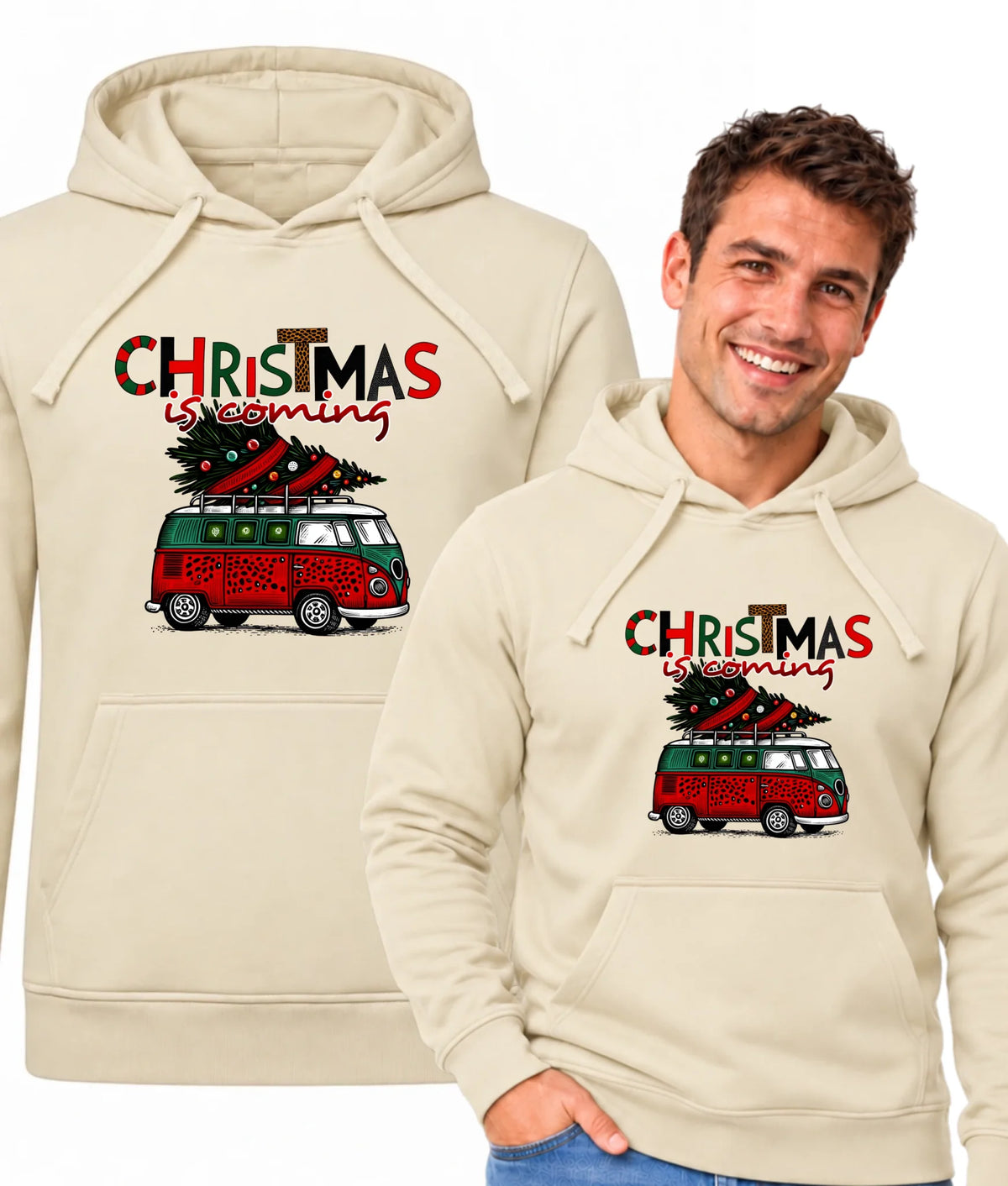 Bluza męska z kapturem świąteczna - Kamper Christmas is coming BN42