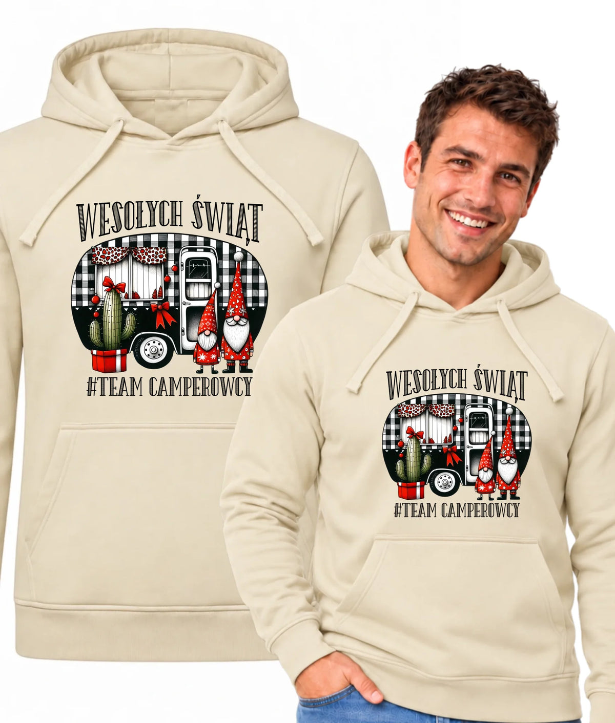 Bluza męska z kapturem świąteczna - Wesołych Świąt Team Camperowcy BN44