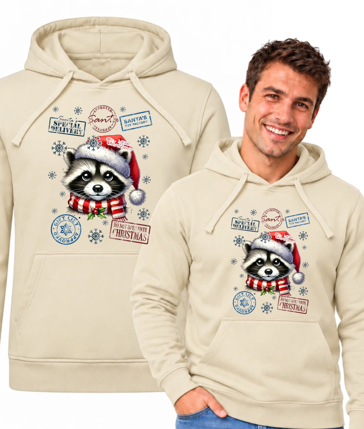Bluza męska z kapturem świąteczna - Szop - Przesyłka od Mikołaja BN104