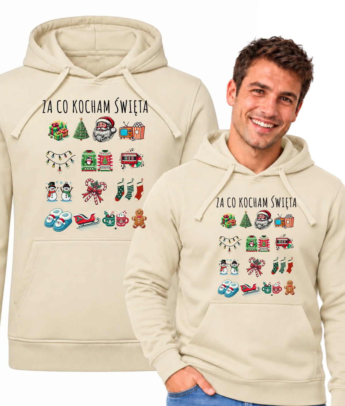 Bluza męska z kapturem świąteczna - Za co kocham święta BN130
