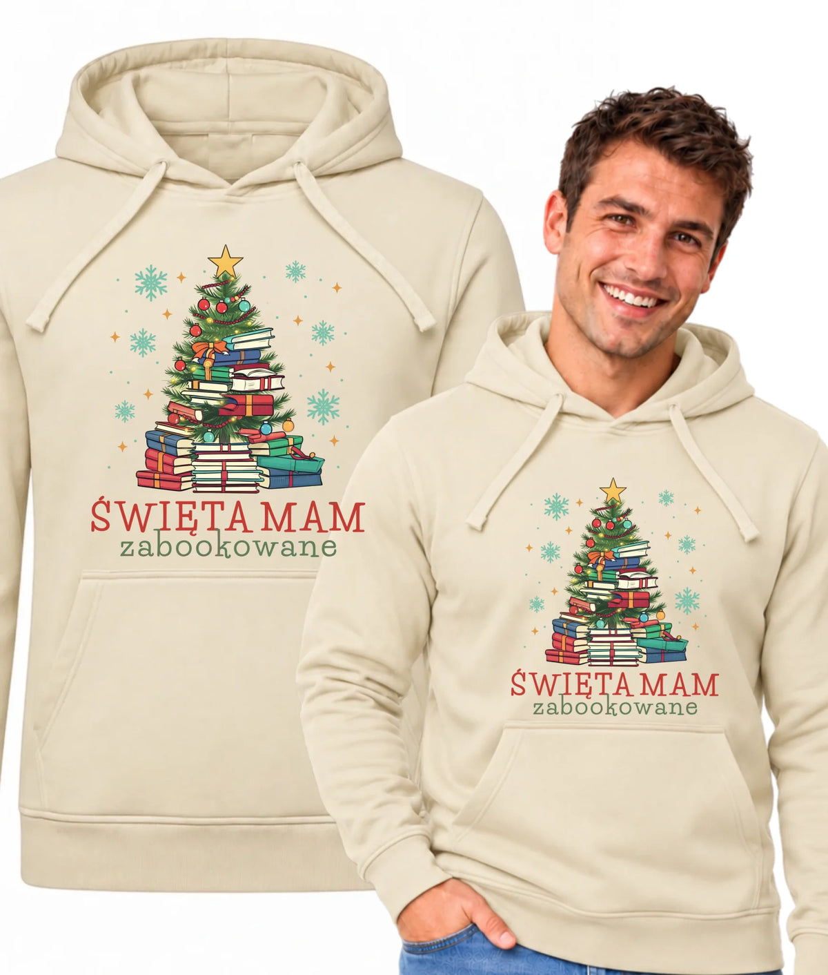 Bluza męska z kapturem świąteczna - Święta mam zabookowane BN05