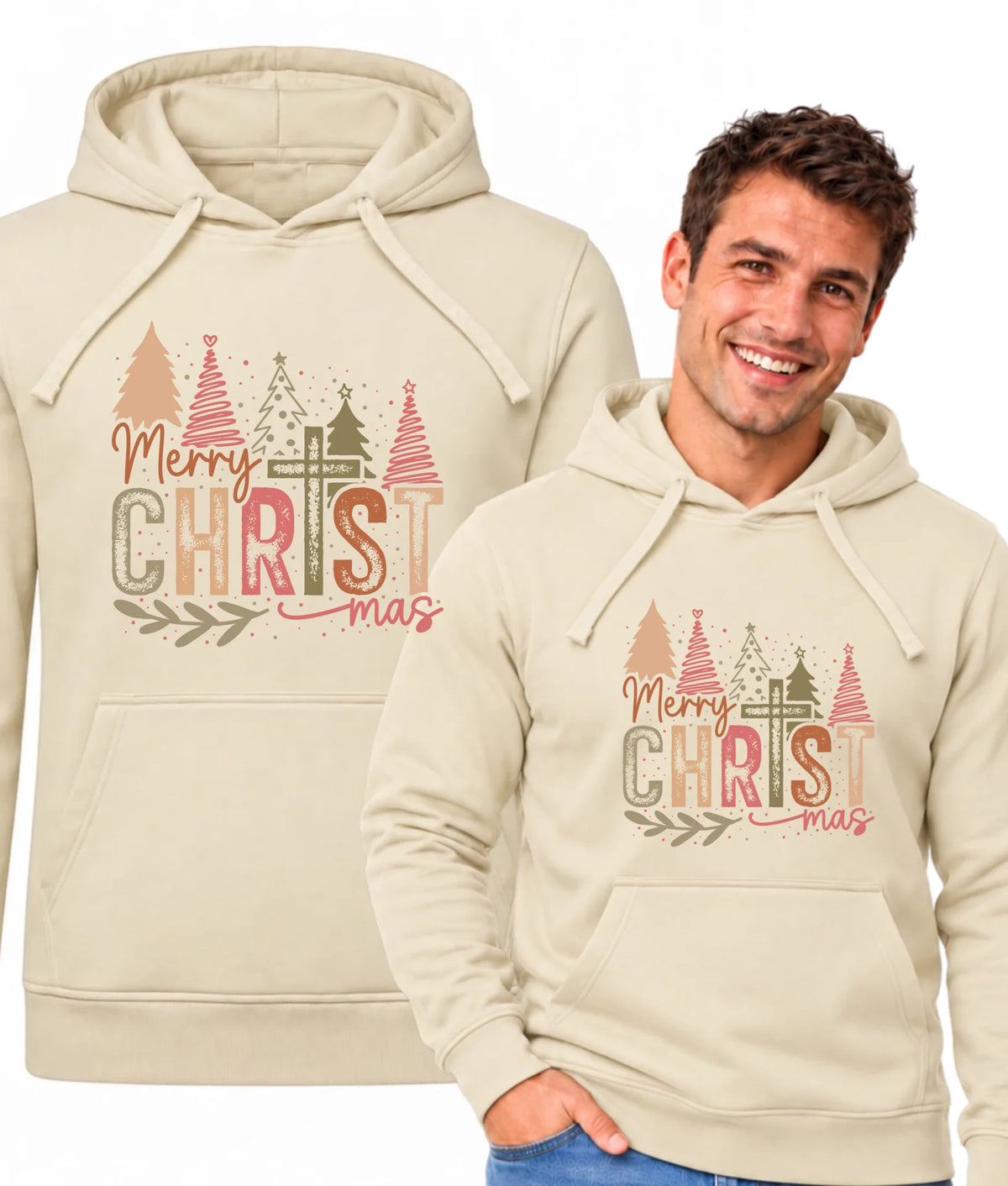 Bluza męska z kapturem świąteczna - Merry Christmas BN01