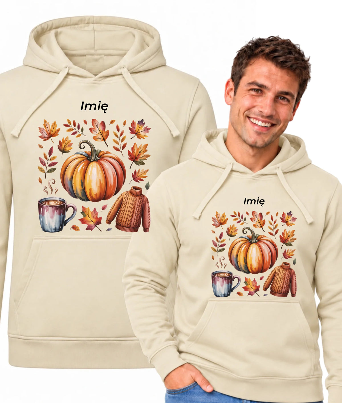Bluza męska z kapturem jesienna - Złota jesień - personalizowana JS30