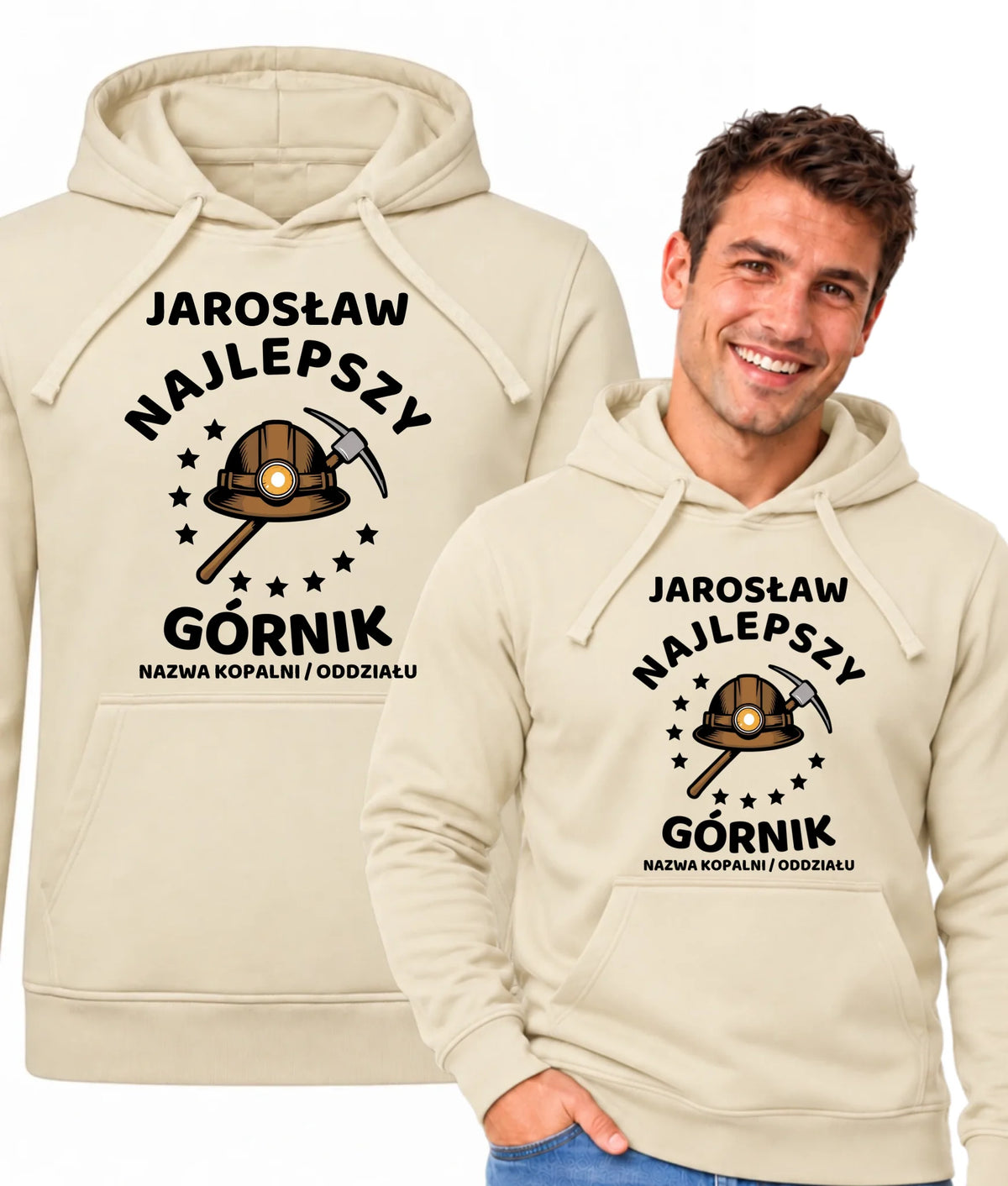 Bluza męska z kapturem i imieniem dla górnika - Najlepszy Górnik