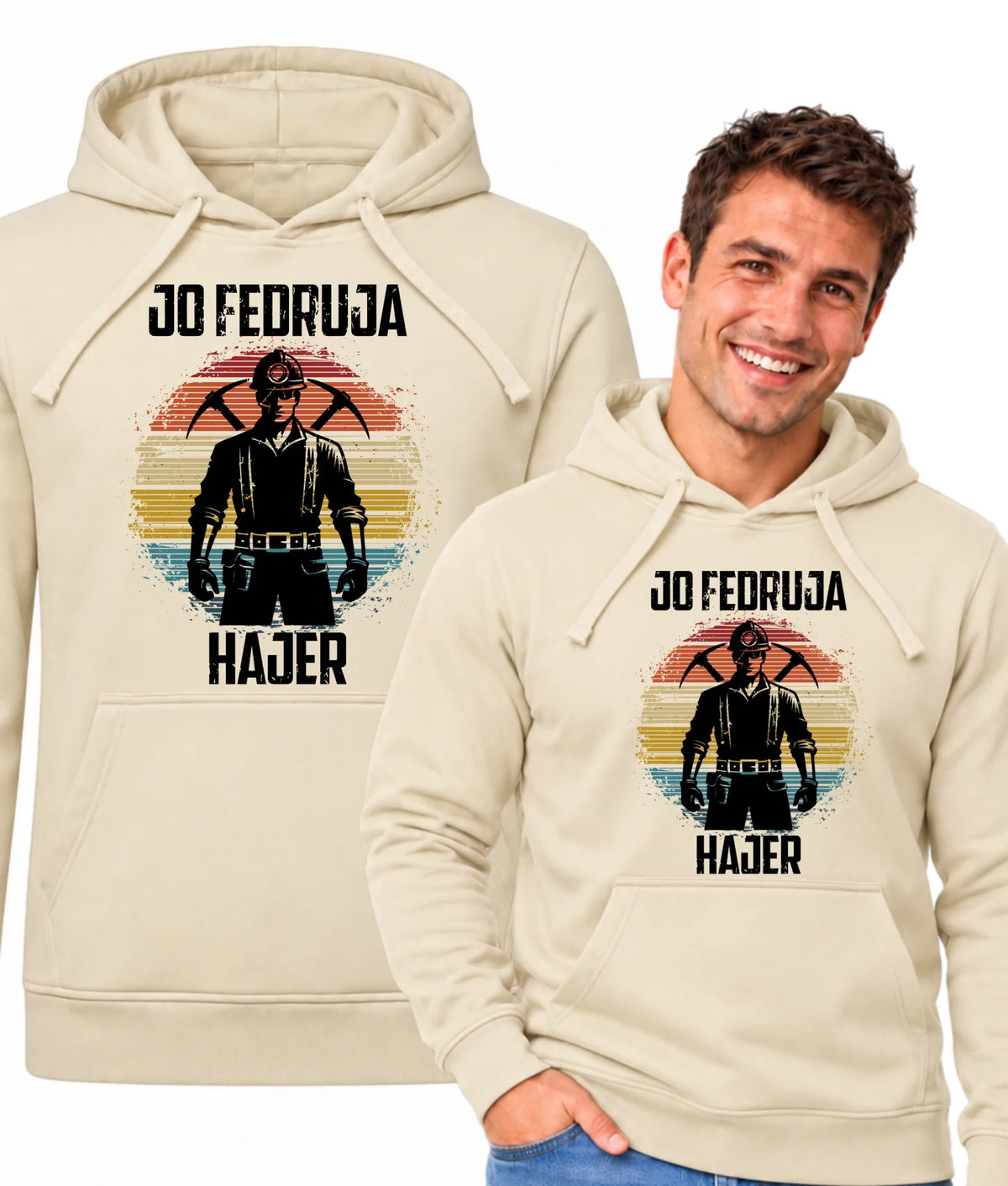 Bluza męska z kapturem dla górnika - Jo fedruja Hajer
