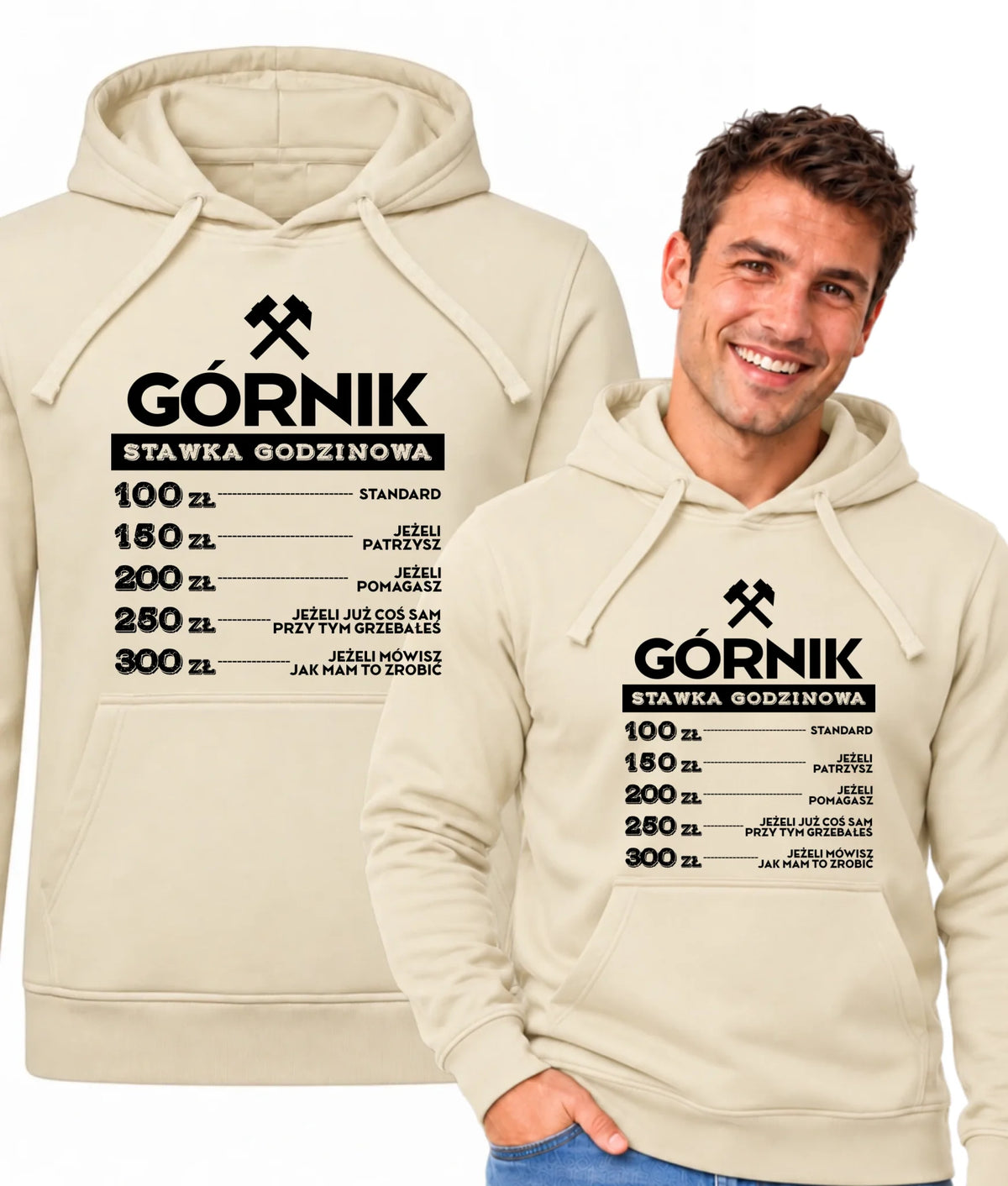 Bluza męska z kapturem dla górnika - Stawka godzinowa