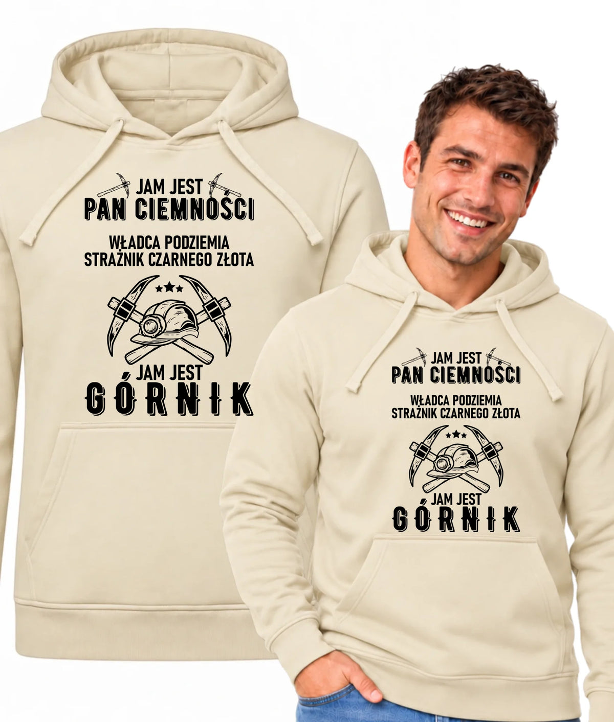 Bluza męska z kapturem dla górnika - Pan Ciemności, Jam jest Górnik