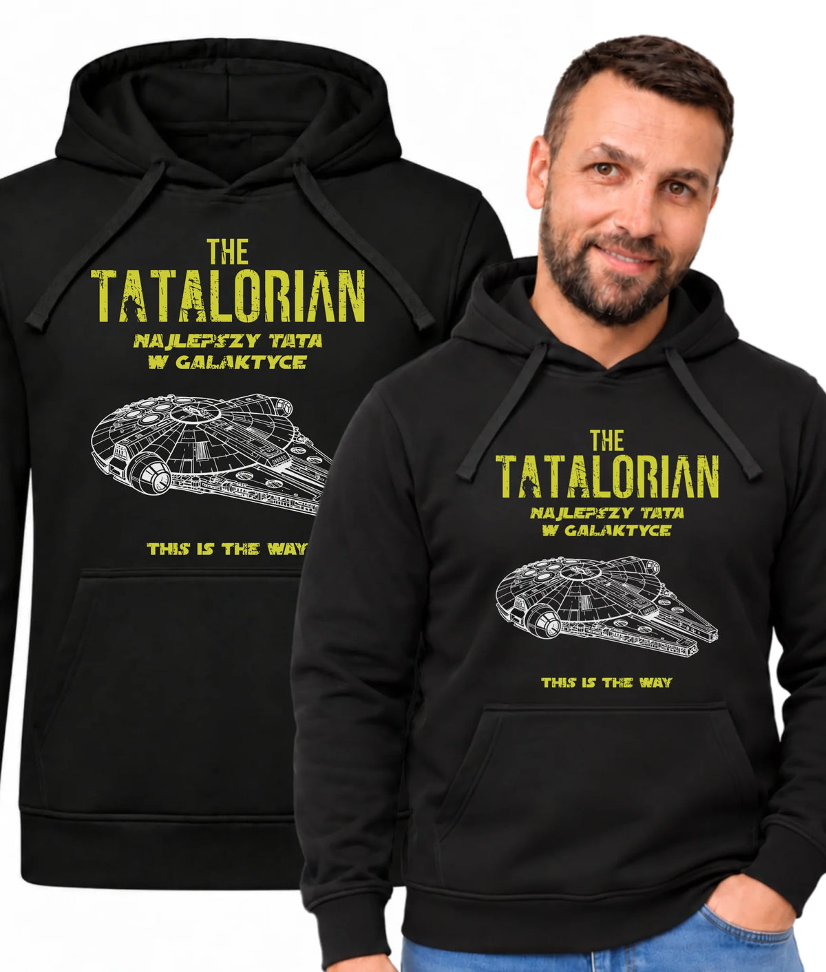 Bluza męska z kapturem dla taty - Najlepszy tata w galaktyce The Tatalorian DT59